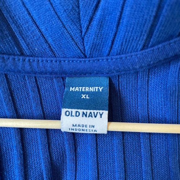 Old Navy Maternity Long-Sleeve Fitted Rib-Knit Polo Shirt - Blue - Size XL - Picture 5 of 6